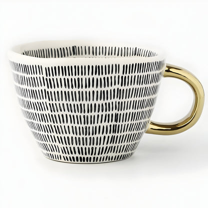 Keramikkopp med geometrisk design – Stilfull og moderne | Ideell for kaffe eller te