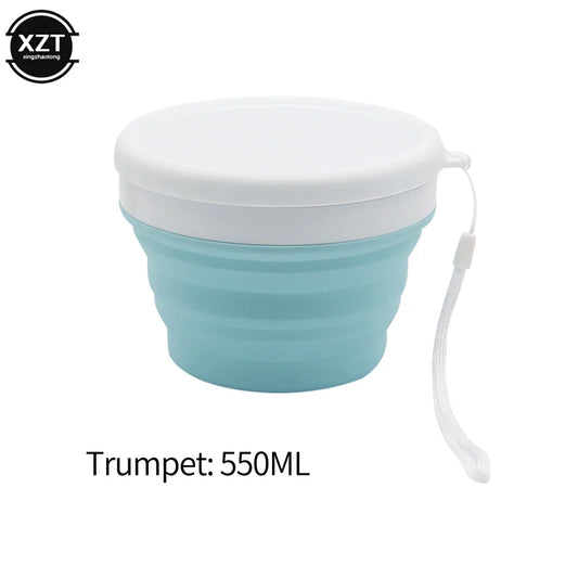 Carvallo Fällbar Silikonskål med Lock | 550 ml / 950 ml | För Camping, Resa & Kök | Värmebeständig & Bärbar