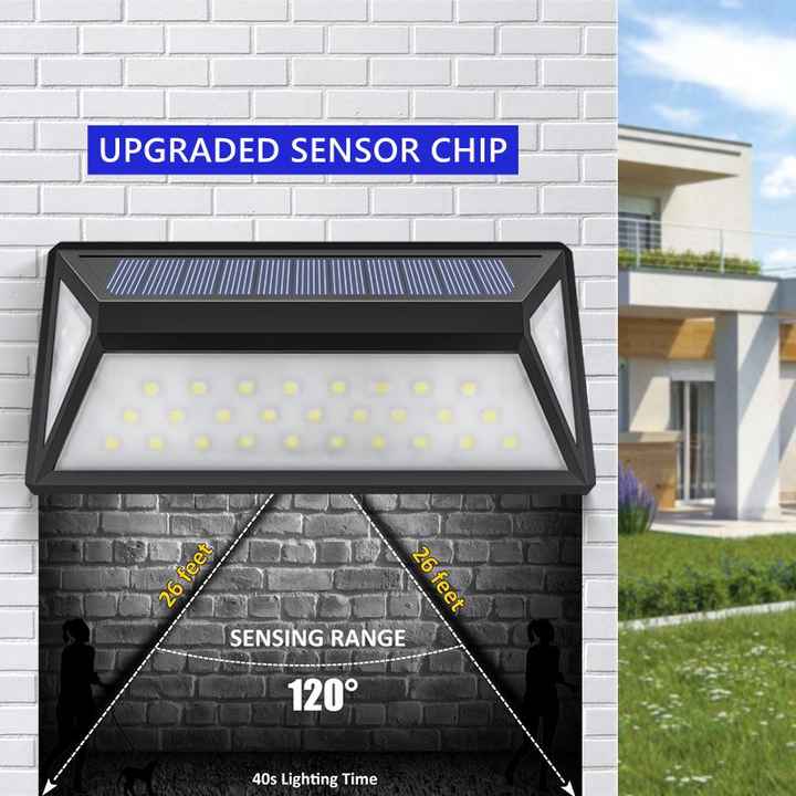 Modern Solar LED Vägglampa för Utomhus – Vattentät Fasadbelysning med Rörelsesensor