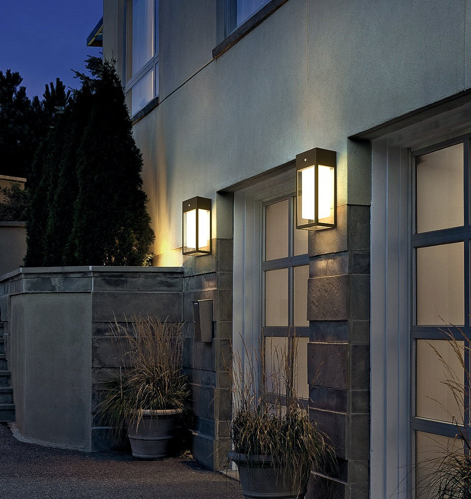 Carvallo-vägglampa LumiVita | Med skymningssensor | Rostfritt stål & aluminium | IP65 Väderbeständig | LED Varma vita