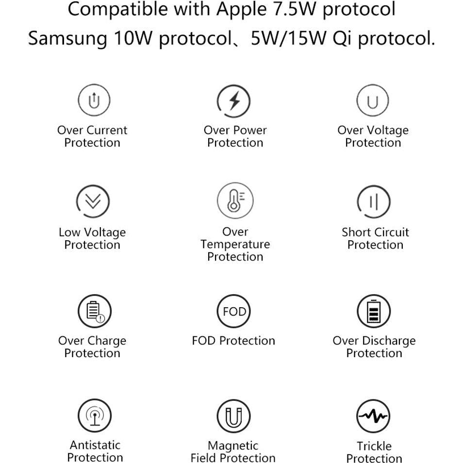 Carvallo – Stilig Digital Väckarklocka med QI Trådlös Laddare och LED Display