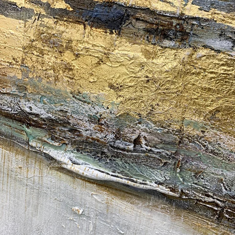 Gyllene Landskap - Handmålade Olja Lärft