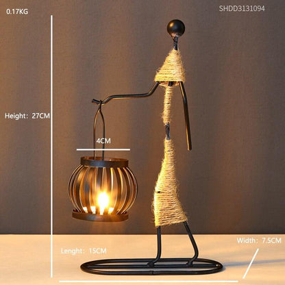 Rustika Lykta Figurer Ljus Hållare - Stilig Ambient Belysning