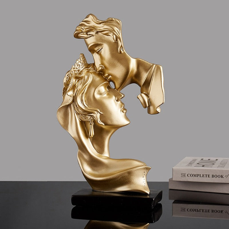 Love Sculpture - Elegant Skulptur av ett Kyssande Par