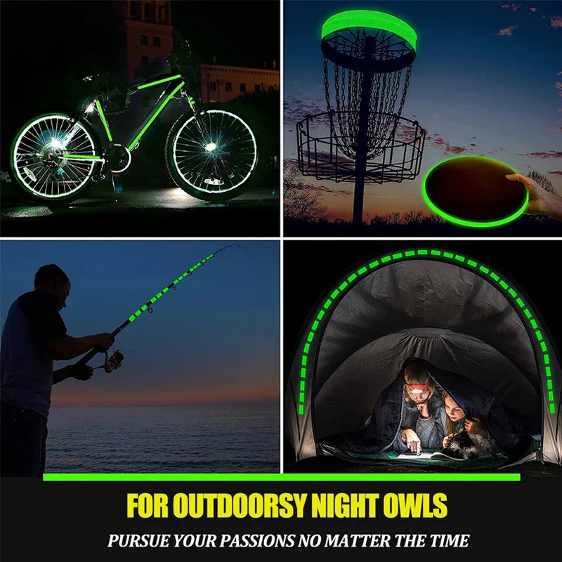 Carvallo 3 m / 5 m Självhäftande lysband | Självlysande & Fluorescerande | För säkerhet, DIY & festdekoration