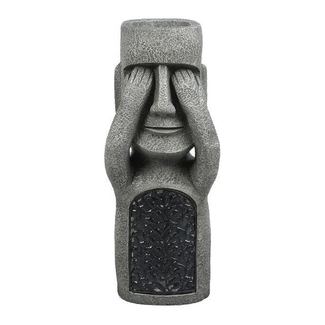 Carvallo Blomkruka med ansikte | LED-belysning & soldriven | Väderbeständig har, | Naturstensutseende