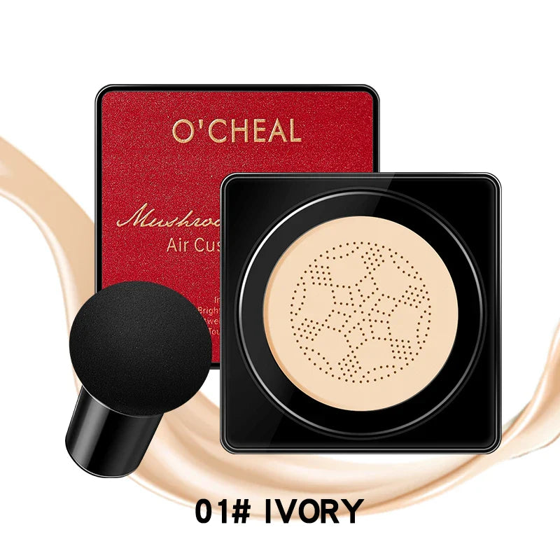 Carvallo Cream Cushion Set Luméa Glow | Med Mushroom-applikator | 4-delad i presentlåda | Foundation & Concealer i ett