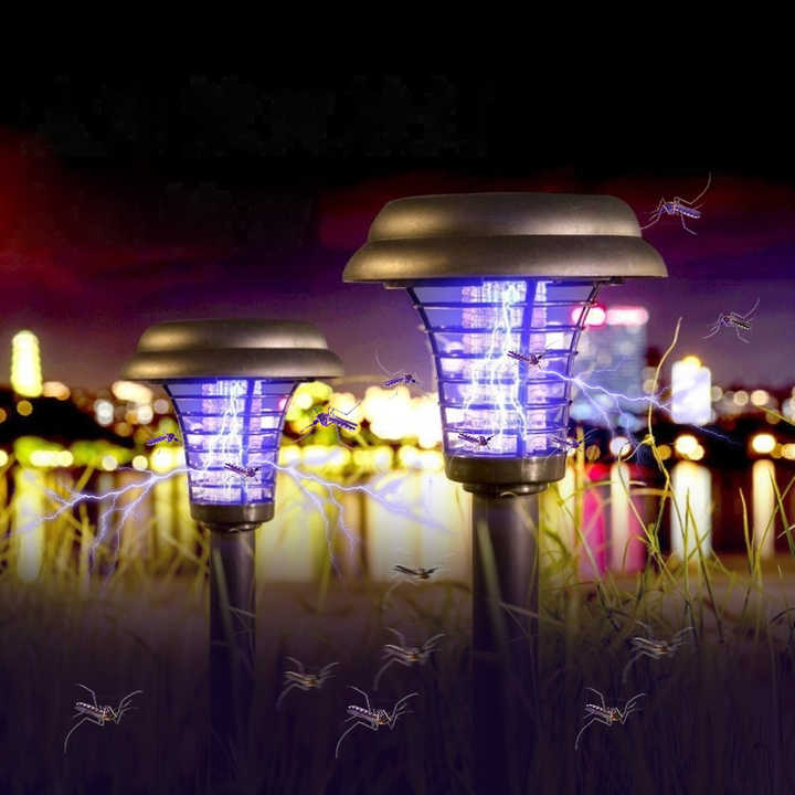 Solar Insektsdödare med LED-ljus – Vattentät trädgårdslampa för myggavvisning