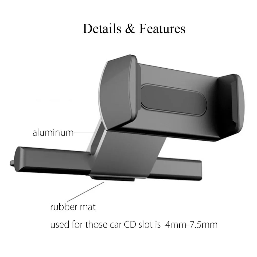 Carvallo Handyhållare Bil CD-Springa | 360° Rotera | Stabil & Universell | Flexibel Lazy Arm