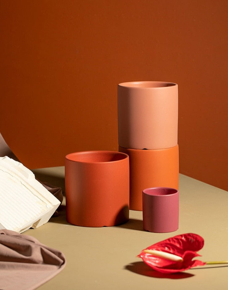 Royaleva All The Bright Colors Planter with Saucer Set