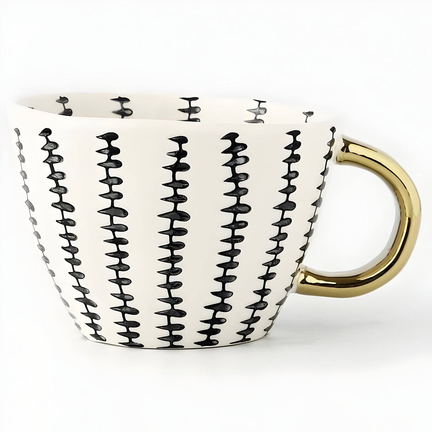 Keramikkopp med geometrisk design – Stilfull og moderne | Ideell for kaffe eller te