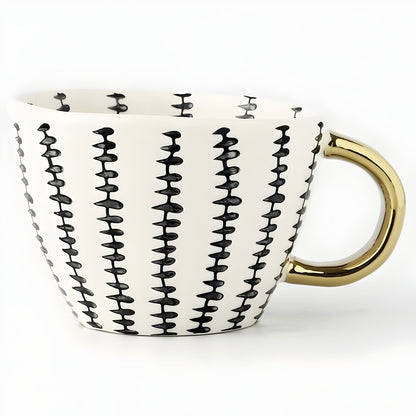 Keramikkopp med geometrisk design – Stilfull og moderne | Ideell for kaffe eller te