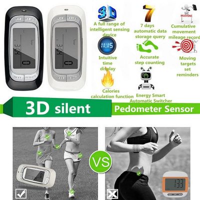 Luxora Walking 3D Pedometer med Klipp och Rem Plus 30 Dagars Minne Noggrant Stegräknare