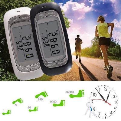 Luxora Walking 3D Pedometer med Klipp och Rem Plus 30 Dagars Minne Noggrant Stegräknare