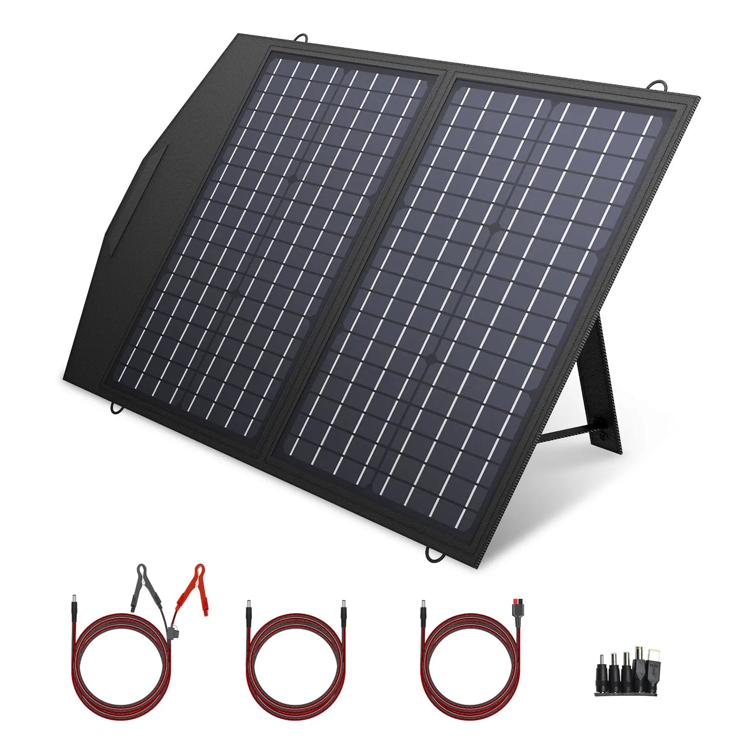 Carvallo Fällbart Solpanel 100W | Vattentät IP66 | Kompatibel med Solgenerator & Laptop | För Camping, Husbil & Utomhus