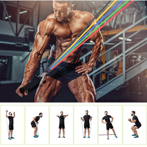 11-delars motståndsband set – Fitness träning &amp; stretchkit