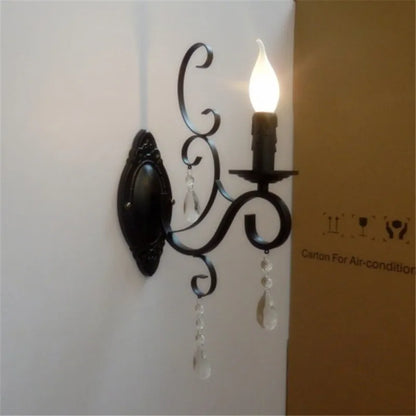 CrystalVintage - Svart Vägglampa Vardagsrum &amp; Sovrum Belysning