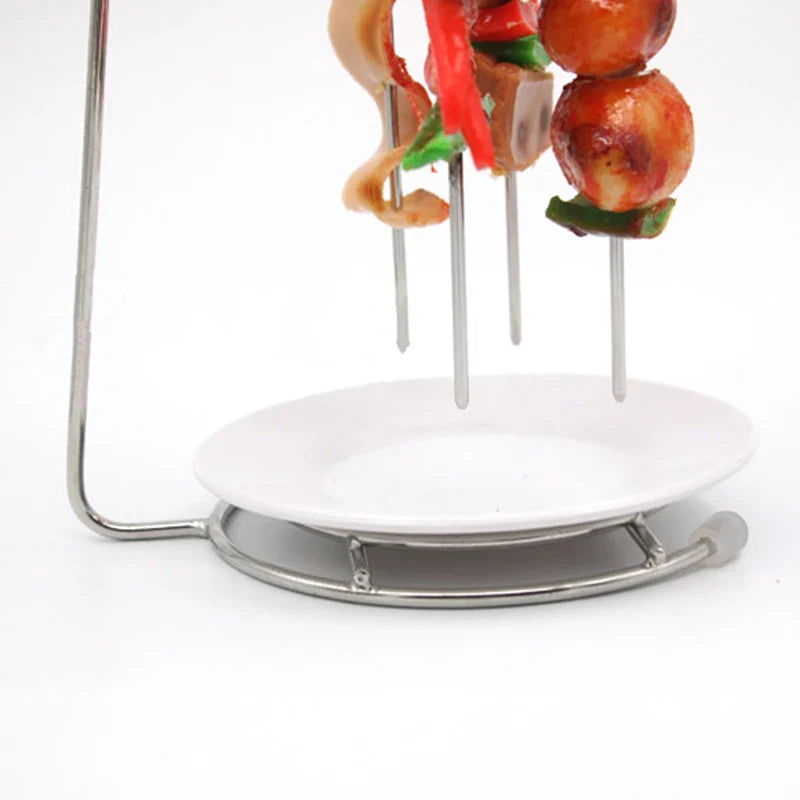 Royallure Rostfritt Stål BBQ Spett Set med Grillställ för Lätt Grillning