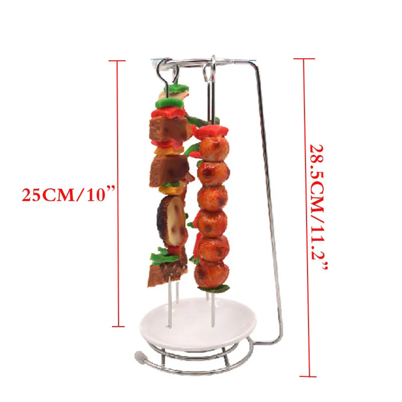 Royallure Rostfritt Stål BBQ Spett Set med Grillställ för Lätt Grillning