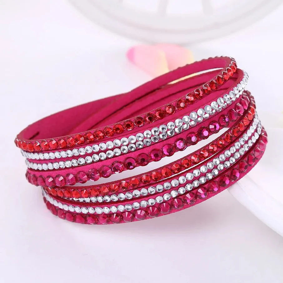 Armband för kvinnor svart kristall svepdesign