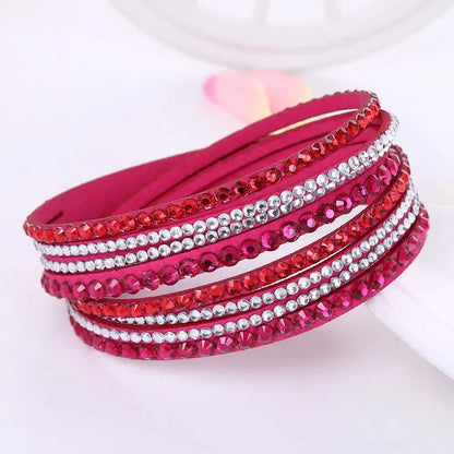Armband för kvinnor svart kristall svepdesign