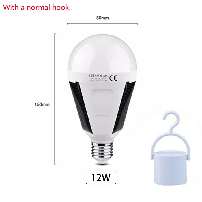 Carvallo ProLite Solar-LED-lampa 7 W/12 W E27 bärbar & vattentät