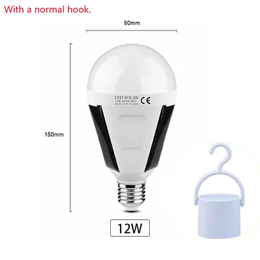 Carvallo ProLite Solar-LED-lampa 7 W/12 W E27 bärbar & vattentät