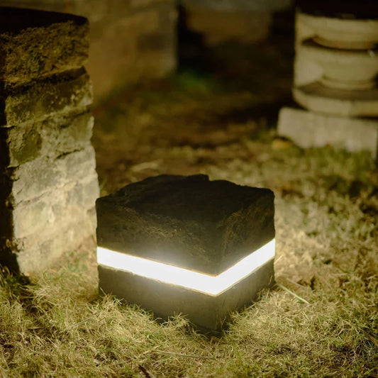 Carvallo LED trädgårdslampa stenutseende | IP65 väderbeständig | Varm- & kallvit | 24x20 cm | 50.000 timmars livslängd