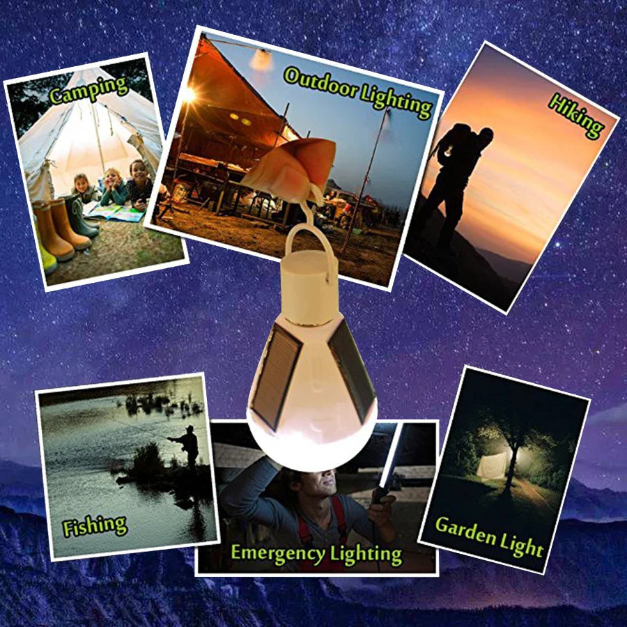 Carvallo ProLite Solar-LED-lampa 7 W/12 W E27 bärbar & vattentät