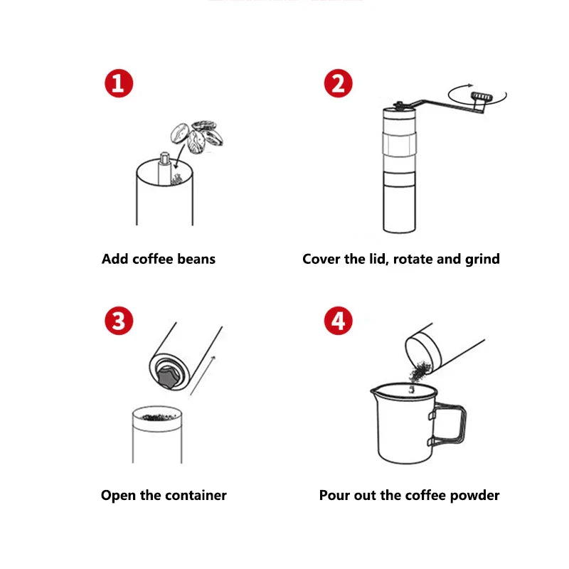 Royallure Manuel Kaffe Kvarn – Bärbar Kvarn för Färskt, Precision Brygg