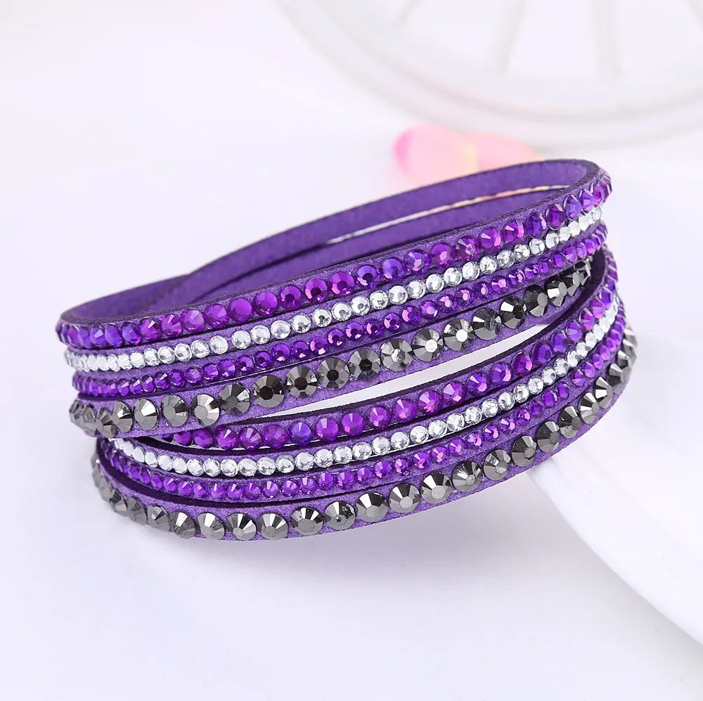 Armband för kvinnor svart kristall svepdesign