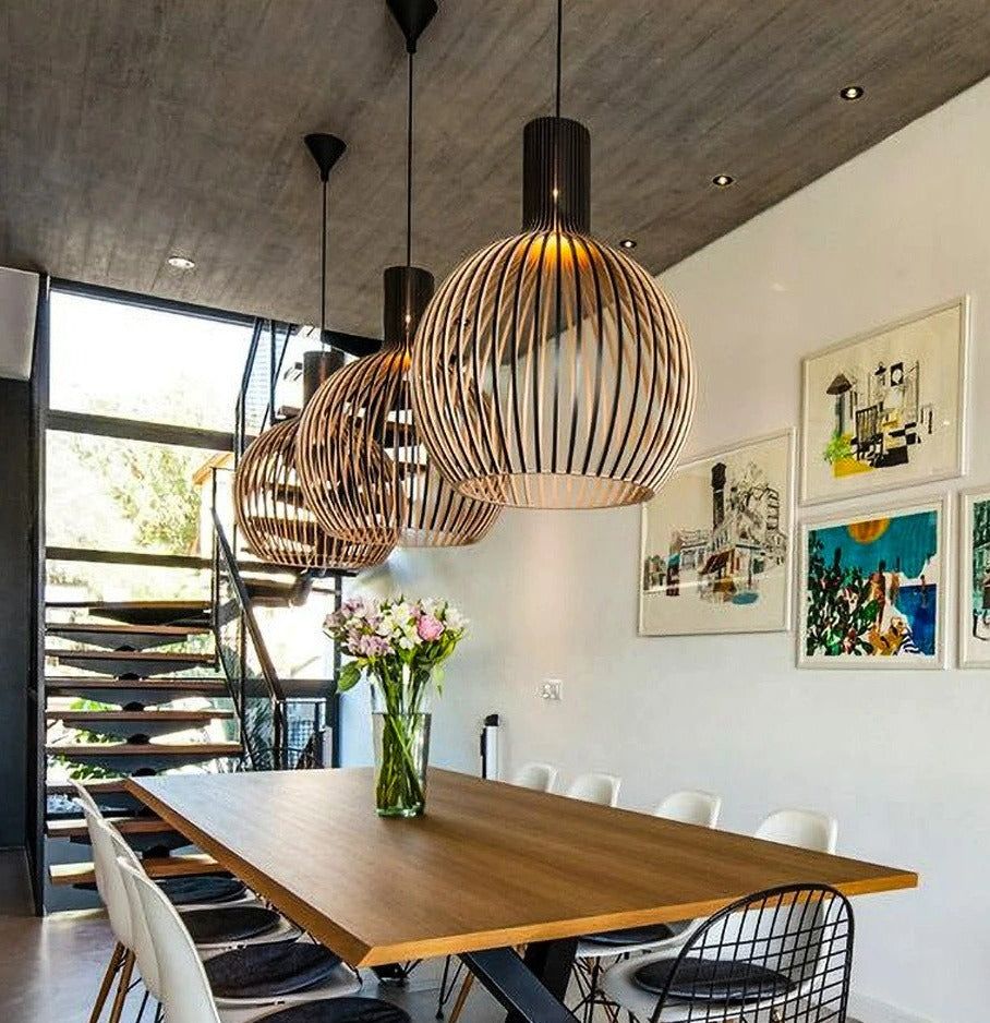 Carvallo – Handgjord Taklampa i Trä för Skandinavisk Inredning