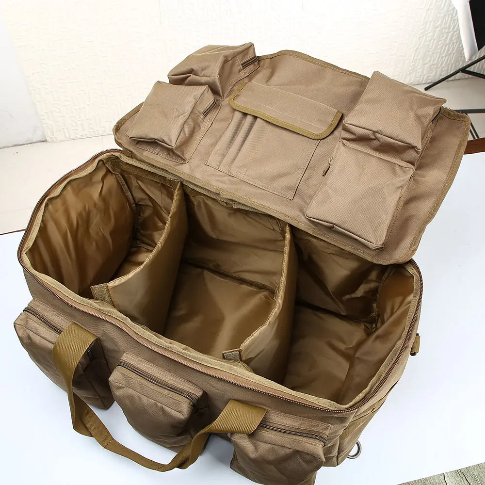 Carvallo 55L Ryggsäck | Militärt Molle-system | Extra mycket förvaring | Robust nylon – Svart/Khaki/Grön