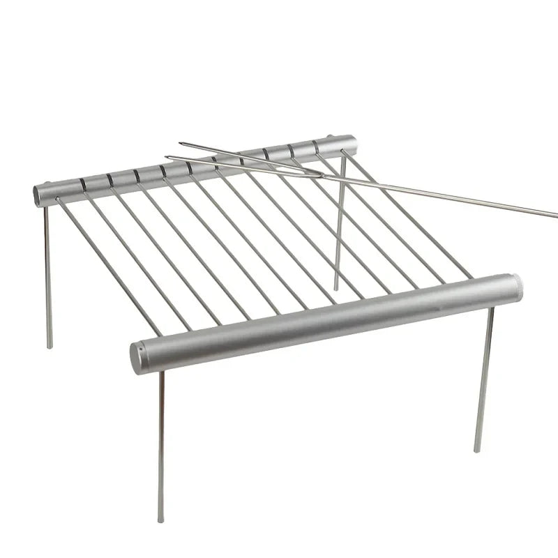 Carvallo Mini-bärbar grill i rostfritt stål | Fällbar &amp; Bärbar | För 3–5 personer
