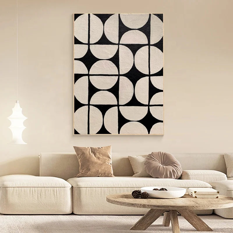 Noir Geometry - Handgjord oljemålning på duk