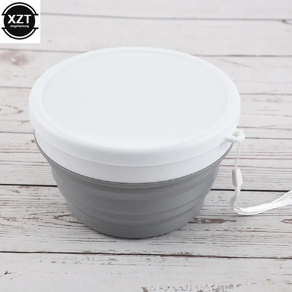 Carvallo Fällbar Silikonskål med Lock | 550 ml / 950 ml | För Camping, Resa & Kök | Värmebeständig & Bärbar