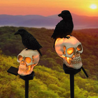 Halloween Solarskallar &amp; Kråkljus för Trädgårdsdekorationer