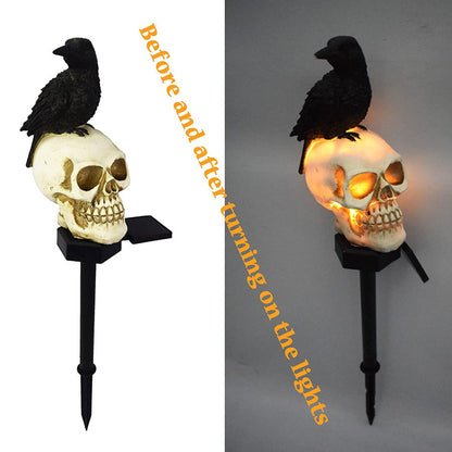 Halloween Solarskallar &amp; Kråkljus för Trädgårdsdekorationer