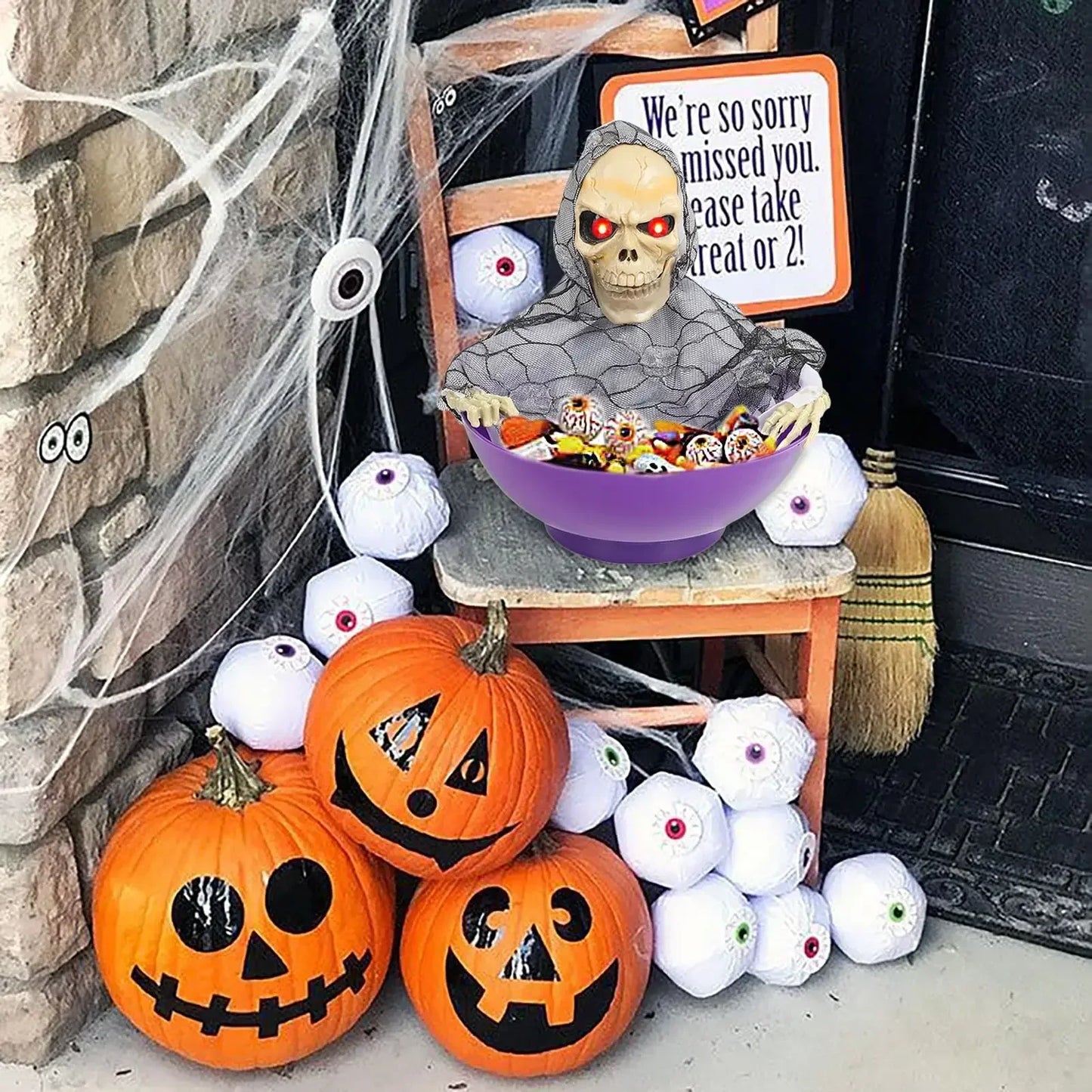 Rörelseaktiverad Skelettgodisskål