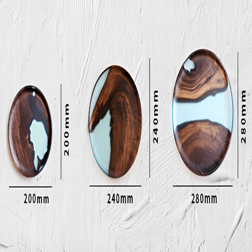 Handgjord bricka av trä och epoxiharts – Robust och stilfull för hemmet och köket