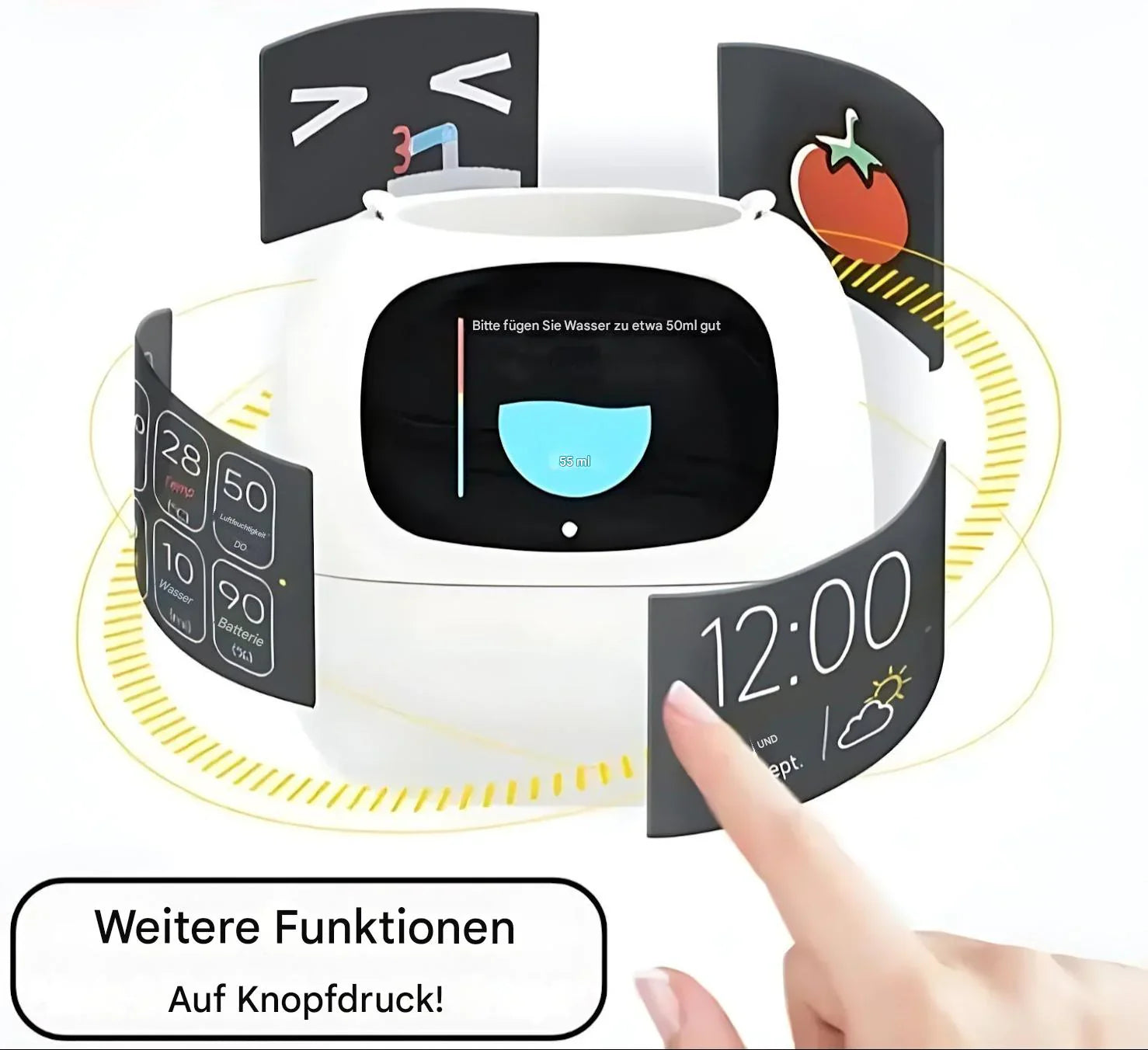 Automatisk Smart-blomkruka med bevattningssystem och LED-lampor