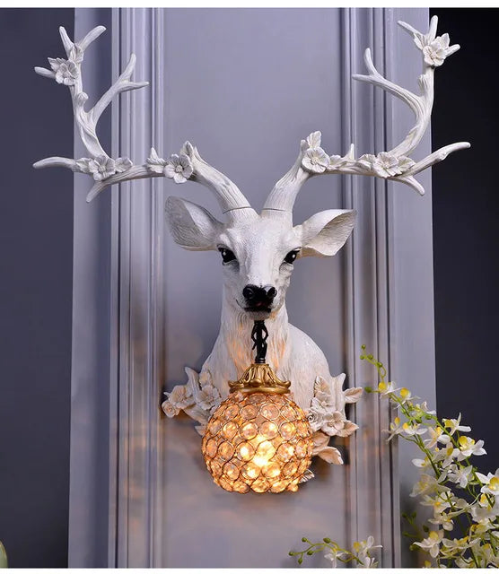 DeerCharm - Rustik vägglampa med kristallglas Vintage belysning