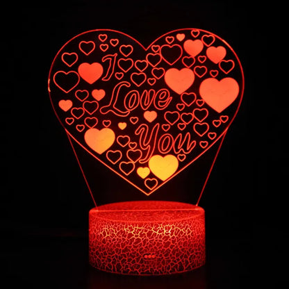 LoveGlow - Romantisk LED Hjärta Nattlampa med Färgändring och Fjärrkontroll