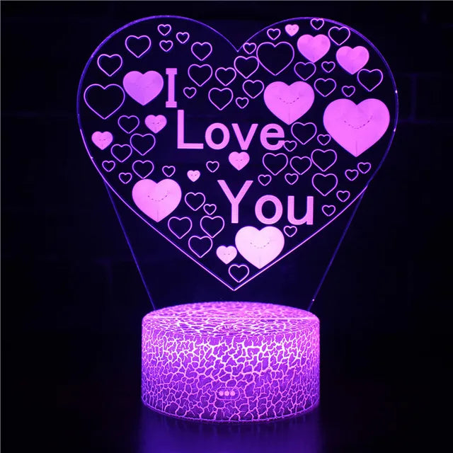 LoveGlow - Romantisk LED Hjärta Nattlampa med Färgändring och Fjärrkontroll