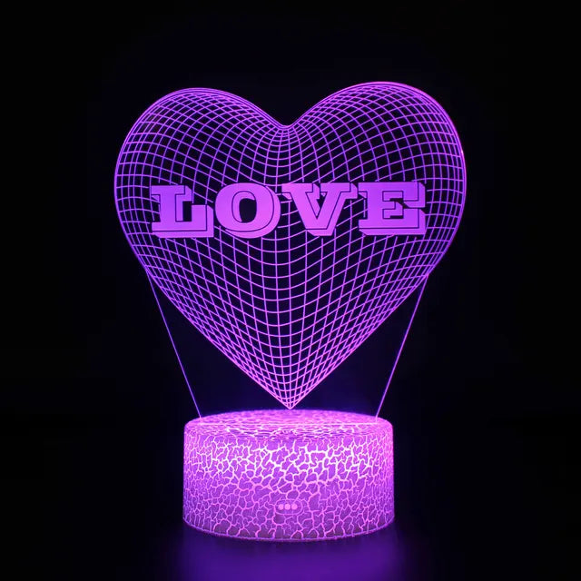 LoveGlow - Romantisk LED Hjärta Nattlampa med Färgändring och Fjärrkontroll