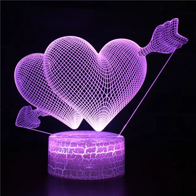 LoveGlow - Romantisk LED Hjärta Nattlampa med Färgändring och Fjärrkontroll