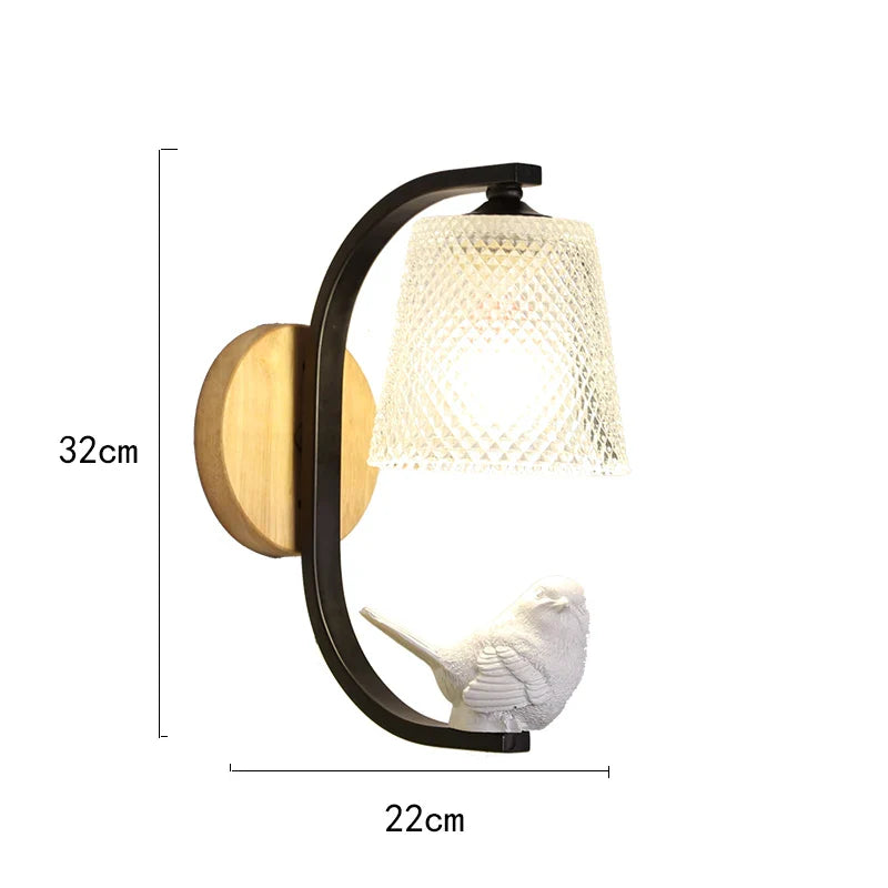 NordicBird - Modern vägglampa med fågeldesign för sovrum och vardagsrum