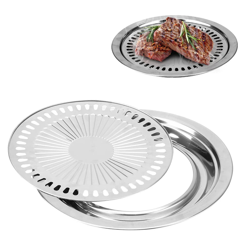 Carvallo Rökfri Grillpanna Rostfritt Stål | Non-stick & Fettfri | För Gas- & Elektrisk Spis | Diskmaskinssäker