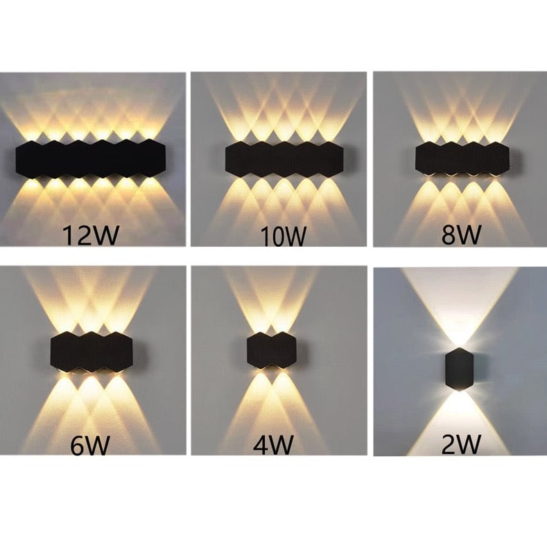 Zion - Hex Formad Upp/Ned Utomhus Vägglampa Svart Vit