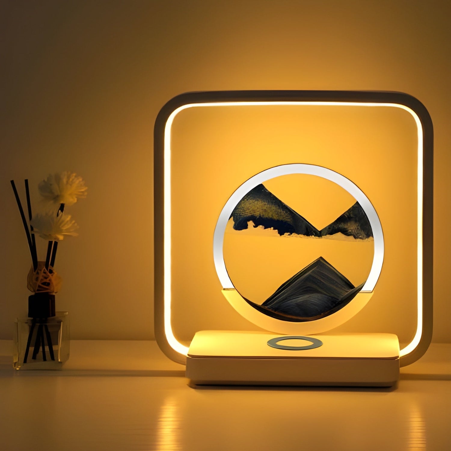 HorizonFlow Lampa – 3D Flödande Sand LED Nattlampa